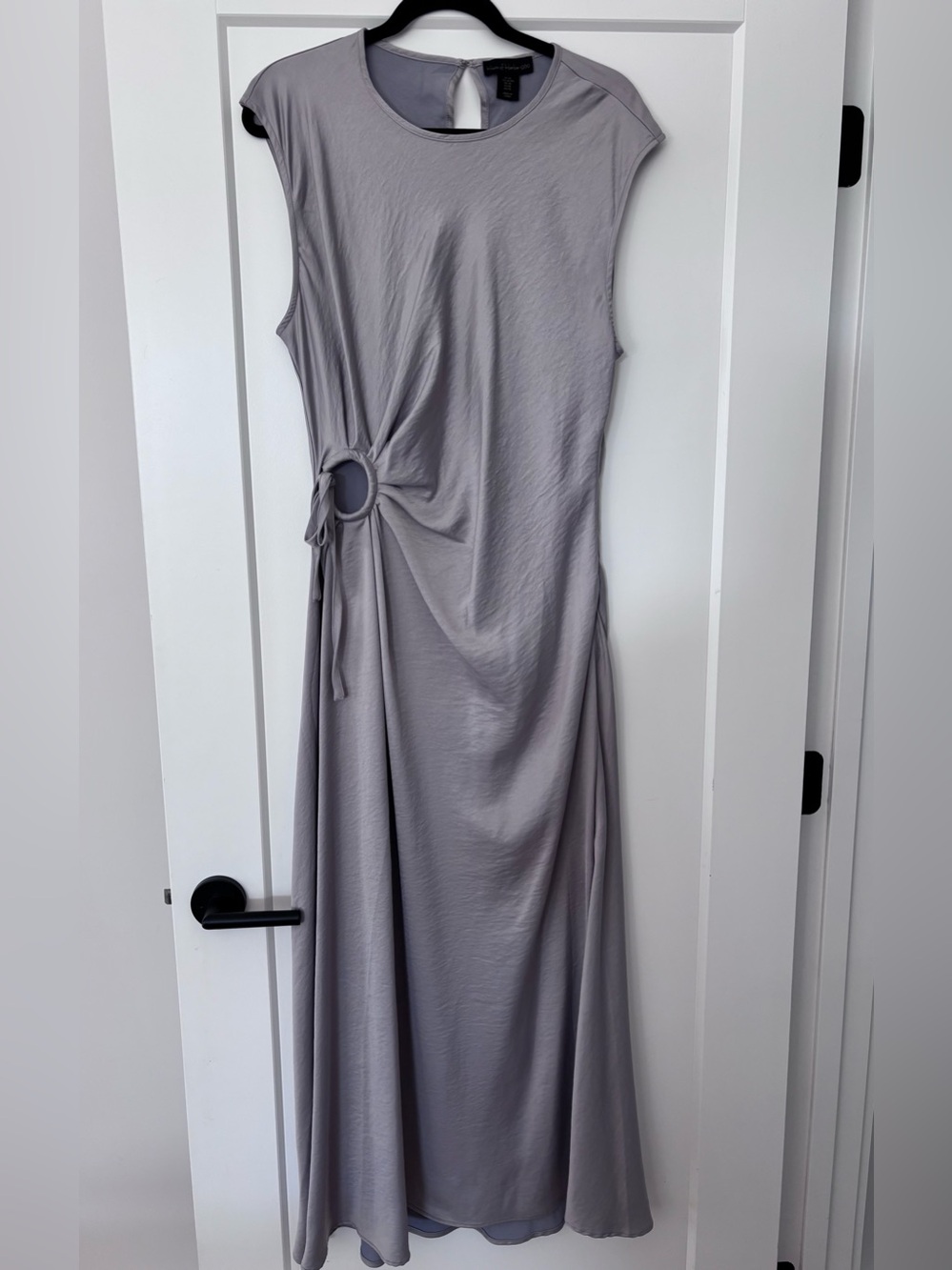 House of Harlow - Sleeveless Gray Twist-Ring Maxi Dress